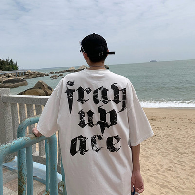 Casual T-särk kirjaga ja 3/4 varrukatega mudeliga