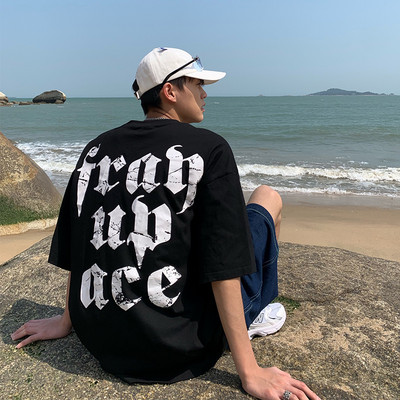 Casual T-särk kirjaga ja 3/4 varrukatega mudeliga