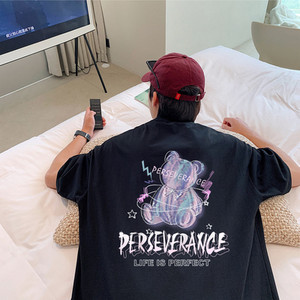 Φαρδύ μοντέλο μπλουζάκι με μανίκια 3/4 - για άντρες