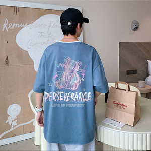 Φαρδύ μοντέλο μπλουζάκι με μανίκια 3/4 - για άντρες