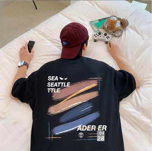 Φαρδύ μοντέλο μπλουζάκι με μανίκια 3/4 - για άντρες