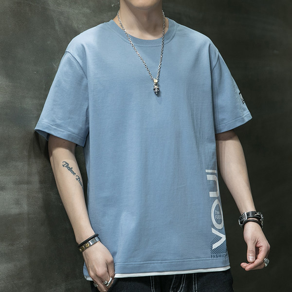 Ανδρικό μπλουζάκι φαρδύ μοντέλο με κοντά μανίκια
