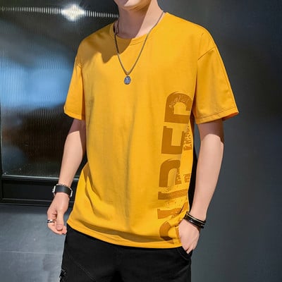 Casual ανδρικό μπλουζάκι με 3/4 μανίκια και επιγραφή