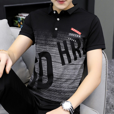 Suvine mitmes värvitoonis aplikatsiooni ja nööpidega meeste t-särk