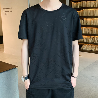 Ανδρικό μπλουζάκι με κοντά μανίκια και απλικέ