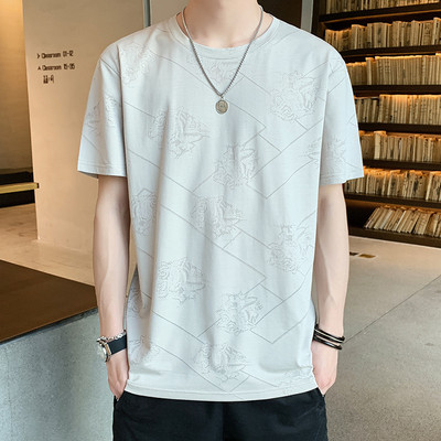 Ανδρικό μπλουζάκι με κοντά μανίκια και απλικέ