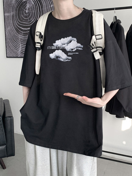 Aplikatsiooniga ja 3/4 varrukatega T-särk meestele