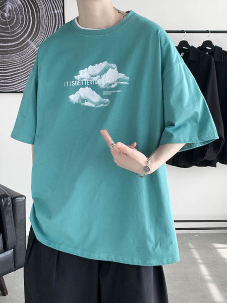 Aplikatsiooniga ja 3/4 varrukatega T-särk meestele