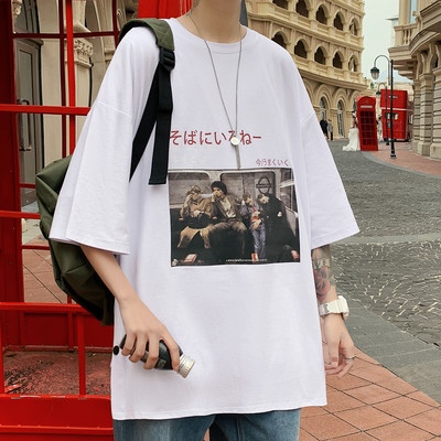 Μπλουζάκι με μανίκια 3/4 και τύπωμα για άντρες