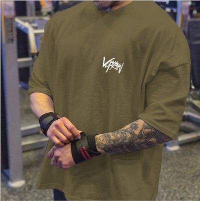 Βαμβακερό μπλουζάκι με επιγραφή για σπορ