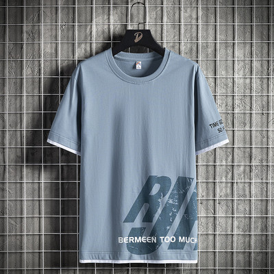 Meeste vabaaja aplikatsiooni ja lühikeste varrukatega T-särk – suurus kuni 8XL