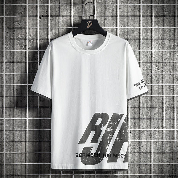 Meeste vabaaja aplikatsiooni ja lühikeste varrukatega T-särk – suurus kuni 8XL