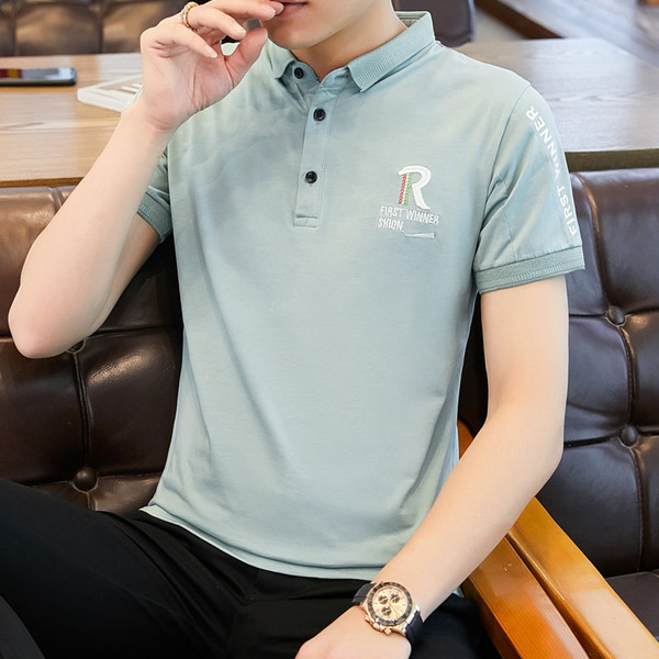 Kaasaegne mitmes värvitoonis krae ja nööpidega meeste pluus