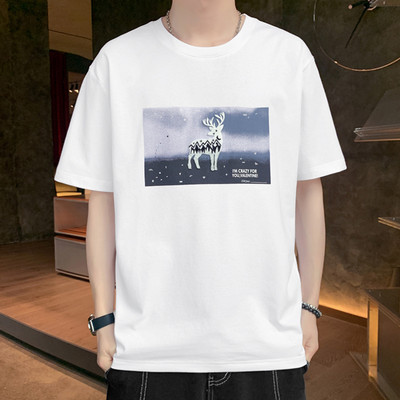 Meeste vabaaja t-särk 3/4 varrukate ja trükiga