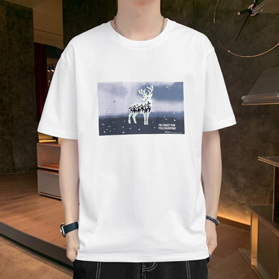 Meeste vabaaja t-särk 3/4 varrukate ja trükiga