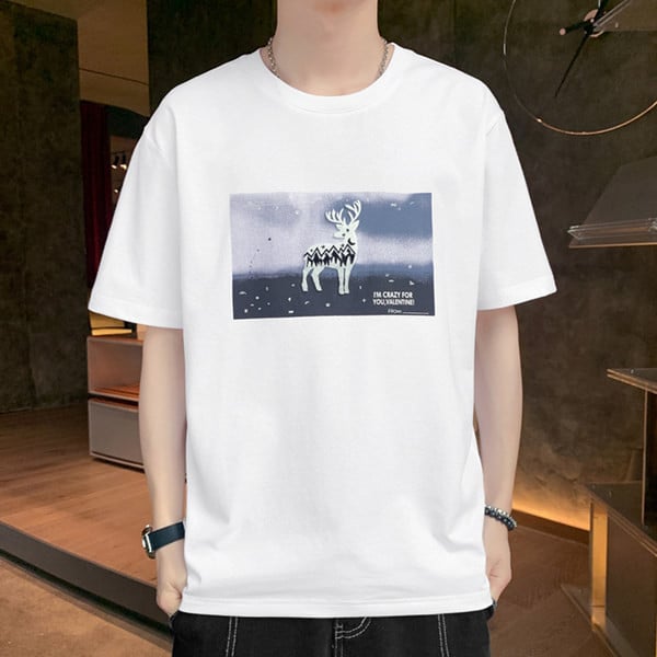 Meeste vabaaja t-särk 3/4 varrukate ja trükiga