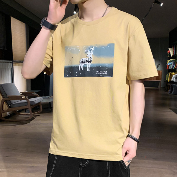 Meeste vabaaja t-särk 3/4 varrukate ja trükiga