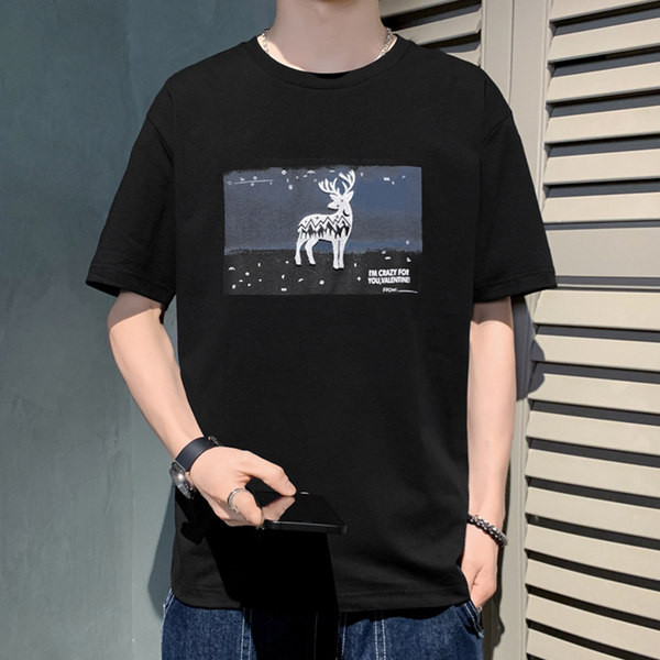 Meeste vabaaja t-särk 3/4 varrukate ja trükiga