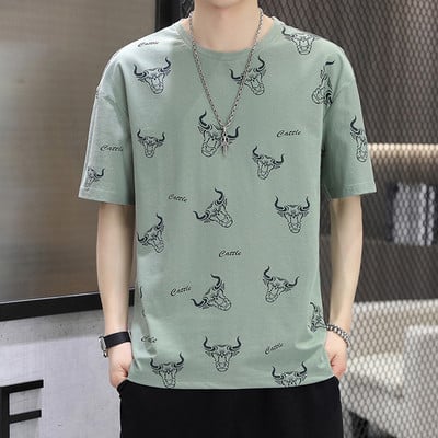 Suvine aplikatsiooni ja 3/4 varrukatega meeste T-särk