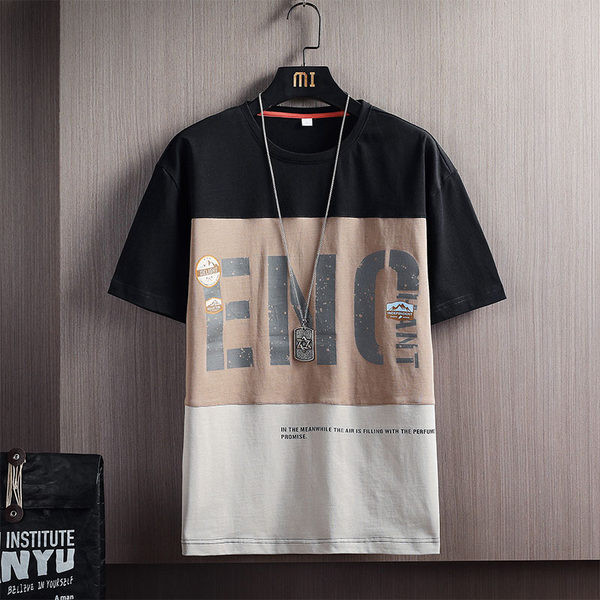 Lühikeste varrukate ja ümara kaelusega meeste T-särk