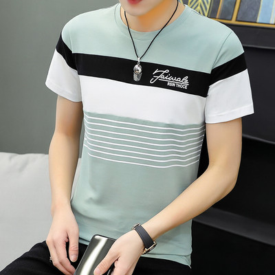 Ανδρική μπλούζα casual με γιακά και κοντά μανίκια