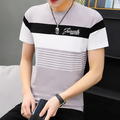 Ανδρική μπλούζα casual με γιακά και κοντά μανίκια