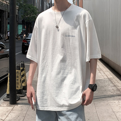 Φαρδύ μοντέλο μπλουζάκι με κοντά μανίκια - για άντρες