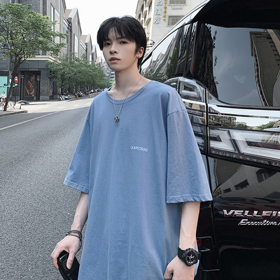 Φαρδύ μοντέλο μπλουζάκι με κοντά μανίκια - για άντρες