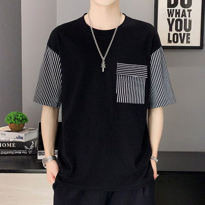 Meeste vabaaja t-särk 3/4 varrukate ja taskuga