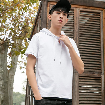 Ανδρικό καλοκαιρινό μπλουζάκι με κουκούλα - μοντέλο