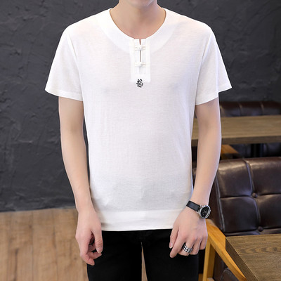 Ανδρικό μπλουζάκι με κουμπιά και 3/4 μανίκια