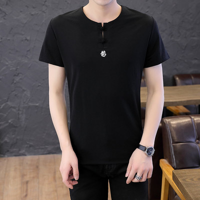 Ανδρικό μπλουζάκι με κουμπιά και 3/4 μανίκια