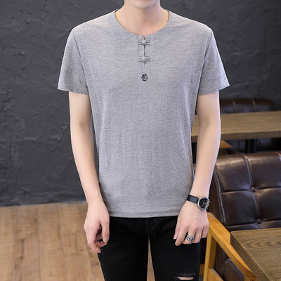 Ανδρικό μπλουζάκι με κουμπιά και 3/4 μανίκια