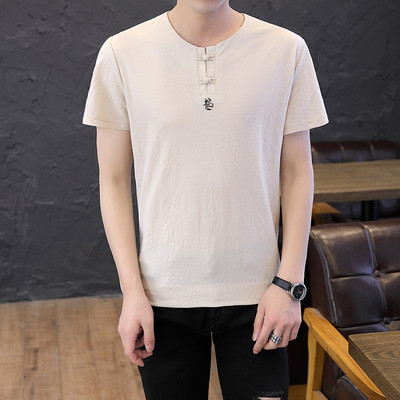 Ανδρικό μπλουζάκι με κουμπιά και 3/4 μανίκια