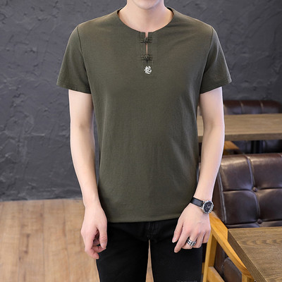 Ανδρικό μπλουζάκι με κουμπιά και 3/4 μανίκια