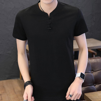 Ανδρικό μπλουζάκι με κουμπιά και 3/4 μανίκια