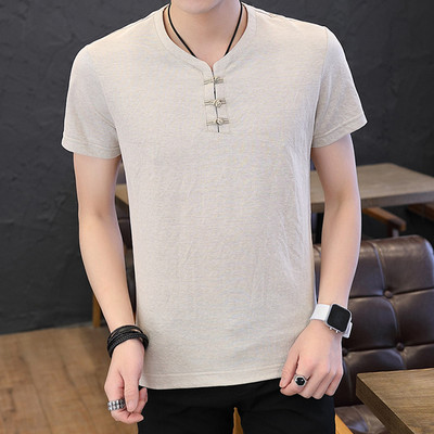 Ανδρικό μπλουζάκι με κουμπιά και 3/4 μανίκια