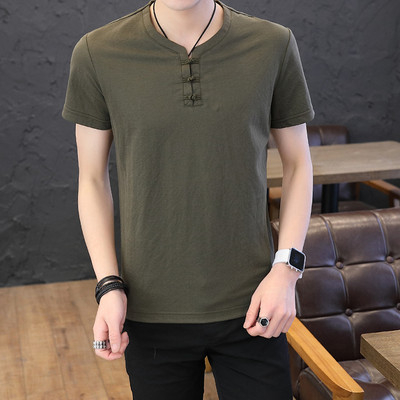 Ανδρικό μπλουζάκι με κουμπιά και 3/4 μανίκια