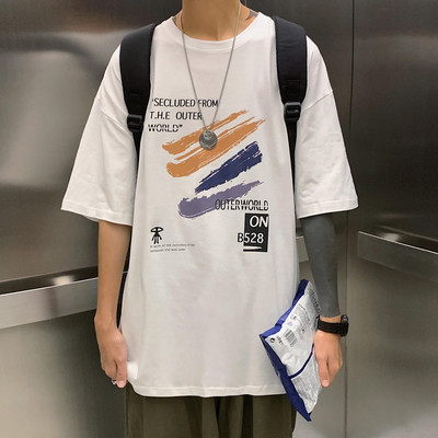 Ανδρικό καλοκαιρινό μπλουζάκι με εκτύπωση σε δύο χρώματα