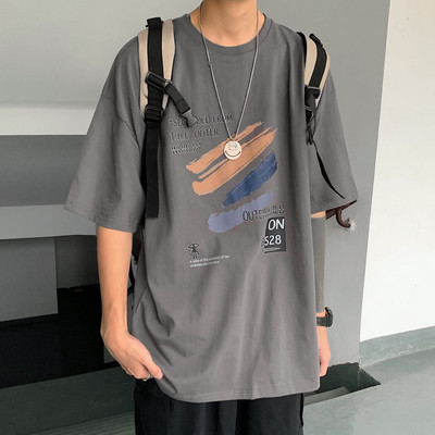 Ανδρικό καλοκαιρινό μπλουζάκι με εκτύπωση σε δύο χρώματα