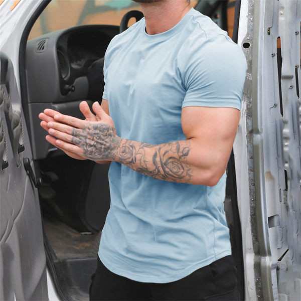 Jednobojna majica kratkih rukava jednobojni model za muškarce