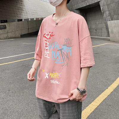 Meeste T-särk kirjade ja 3/4 varrukatega