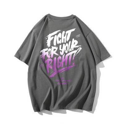 Neljas värvitoonis meeste t-särk kirjaga ja 3/4 varrukatega