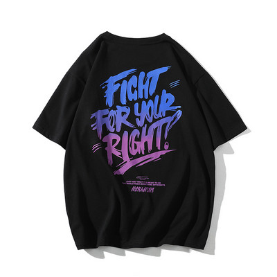 Neljas värvitoonis meeste t-särk kirjaga ja 3/4 varrukatega