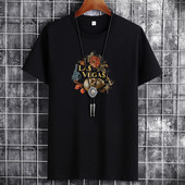 Värvilise aplikatsiooniga suvine T-särk meestele