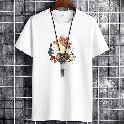 Värvilise aplikatsiooniga suvine T-särk meestele