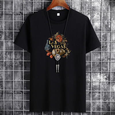 Värvilise aplikatsiooniga suvine T-särk meestele