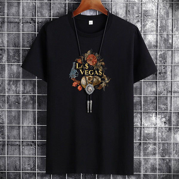 Värvilise aplikatsiooniga suvine T-särk meestele