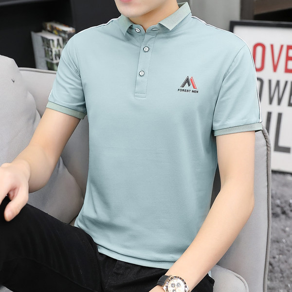 Moodne meeste pluus lühikeste varrukatega ja klassikalise kraega - mitut värvi