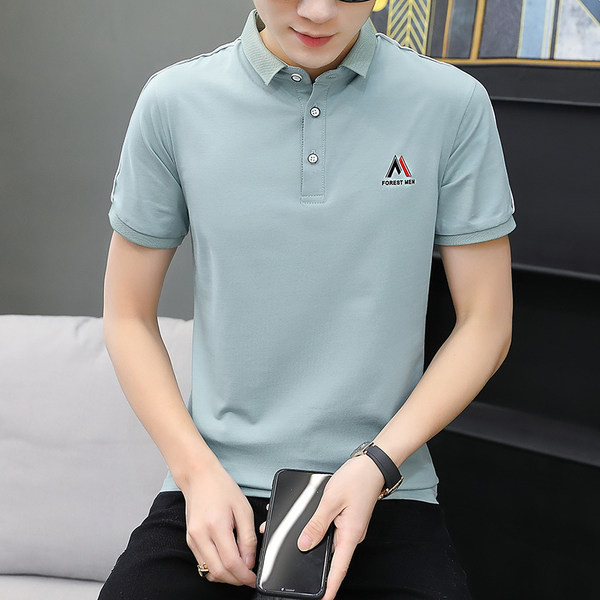 Moodne meeste pluus lühikeste varrukatega ja klassikalise kraega - mitut värvi